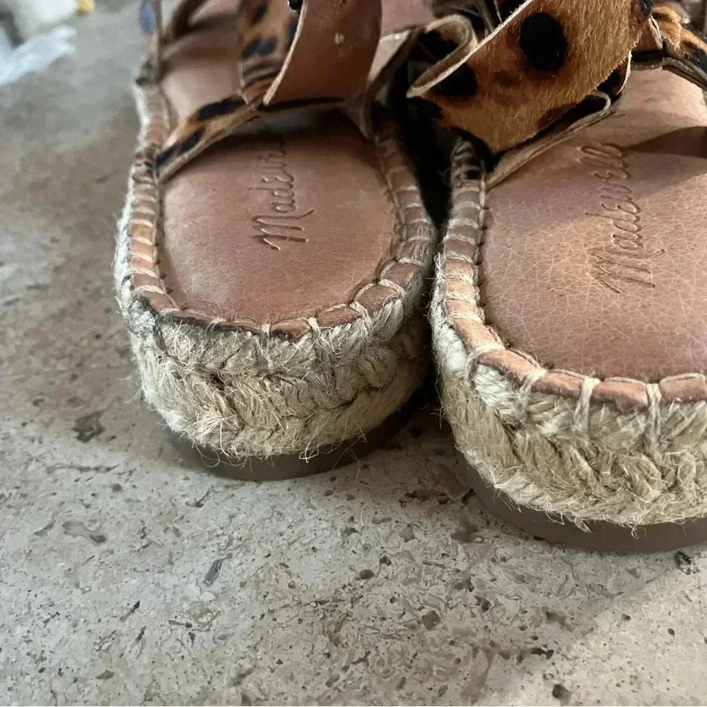NWOB Madewell Malia Asymmetrical Espadrille Sandal calf Hair - Picture 6 of 8